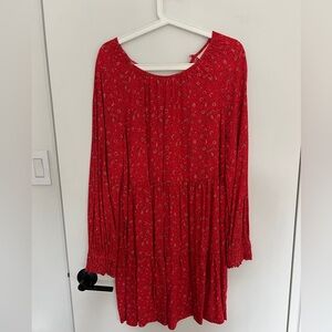 Red floral dress - size medium
